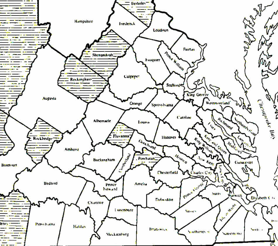 Map of Virginia 1771 - 1780